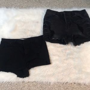 SALE🚨 two pairs of high rise black jean shorts